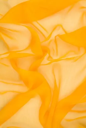 Saffron Silk Crinkled Chiffon Fabric