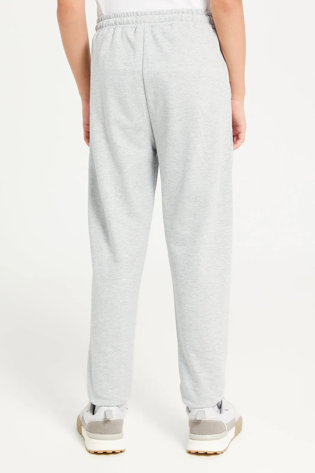 Senior Boys Grey Basic Track Pants