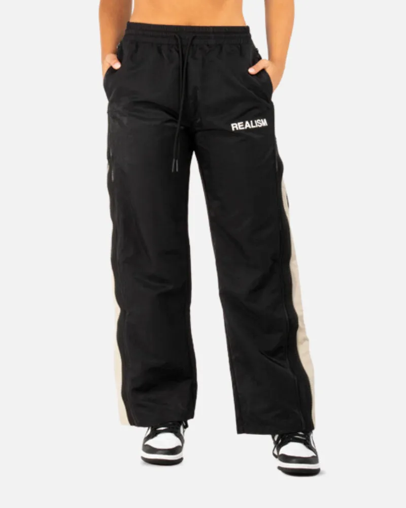 SSS REALISM REIGN DOUBLE ZIP TRACK PANTS BLACK