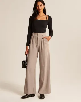 Taupe Wide-Leg Pants