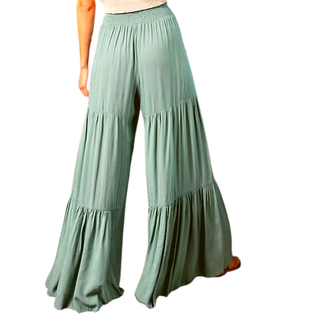 Tiered Wide Leg Pant