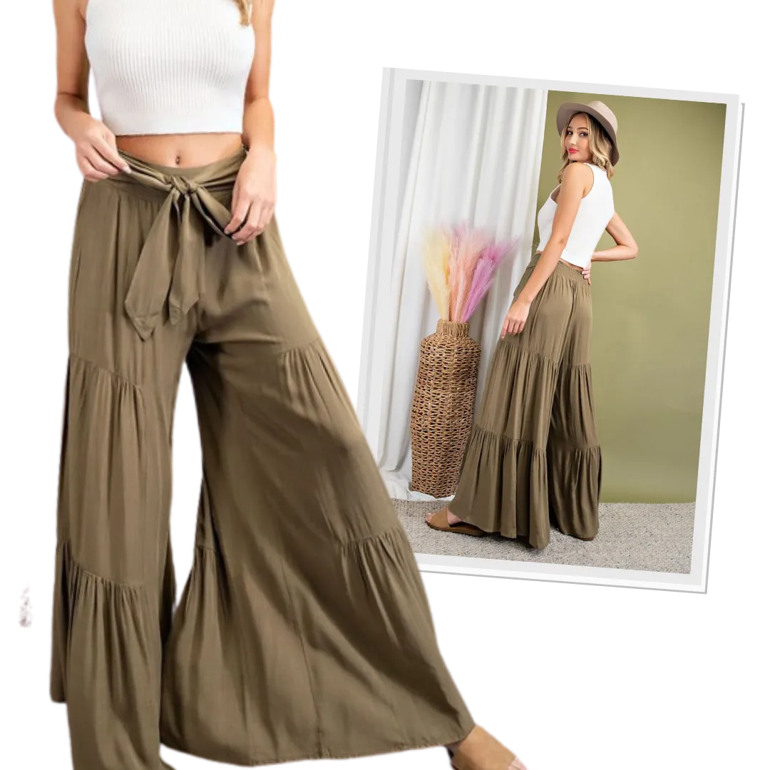 Tiered Wide Leg Pant