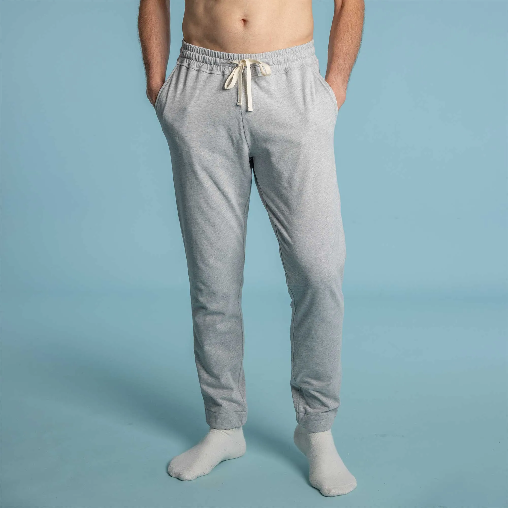 WEST COAST 100% Organic Prima Cotton Jersey Jogger Pants (Covered Organic Elastic Waist & Cuff) (100% Biodegradable OC Thread Option)