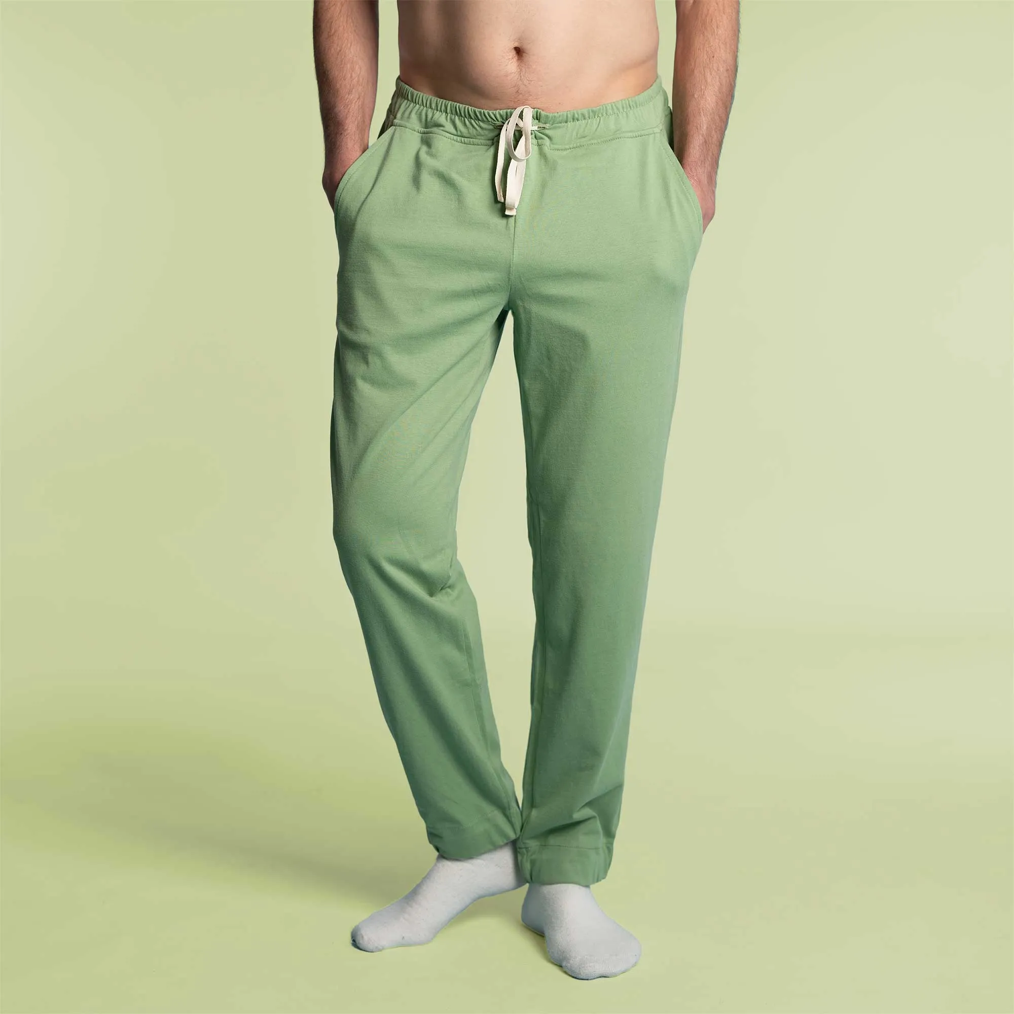 WEST COAST 100% Organic Prima Cotton Jersey Jogger Pants (Covered Organic Elastic Waist & Cuff) (100% Biodegradable OC Thread Option)