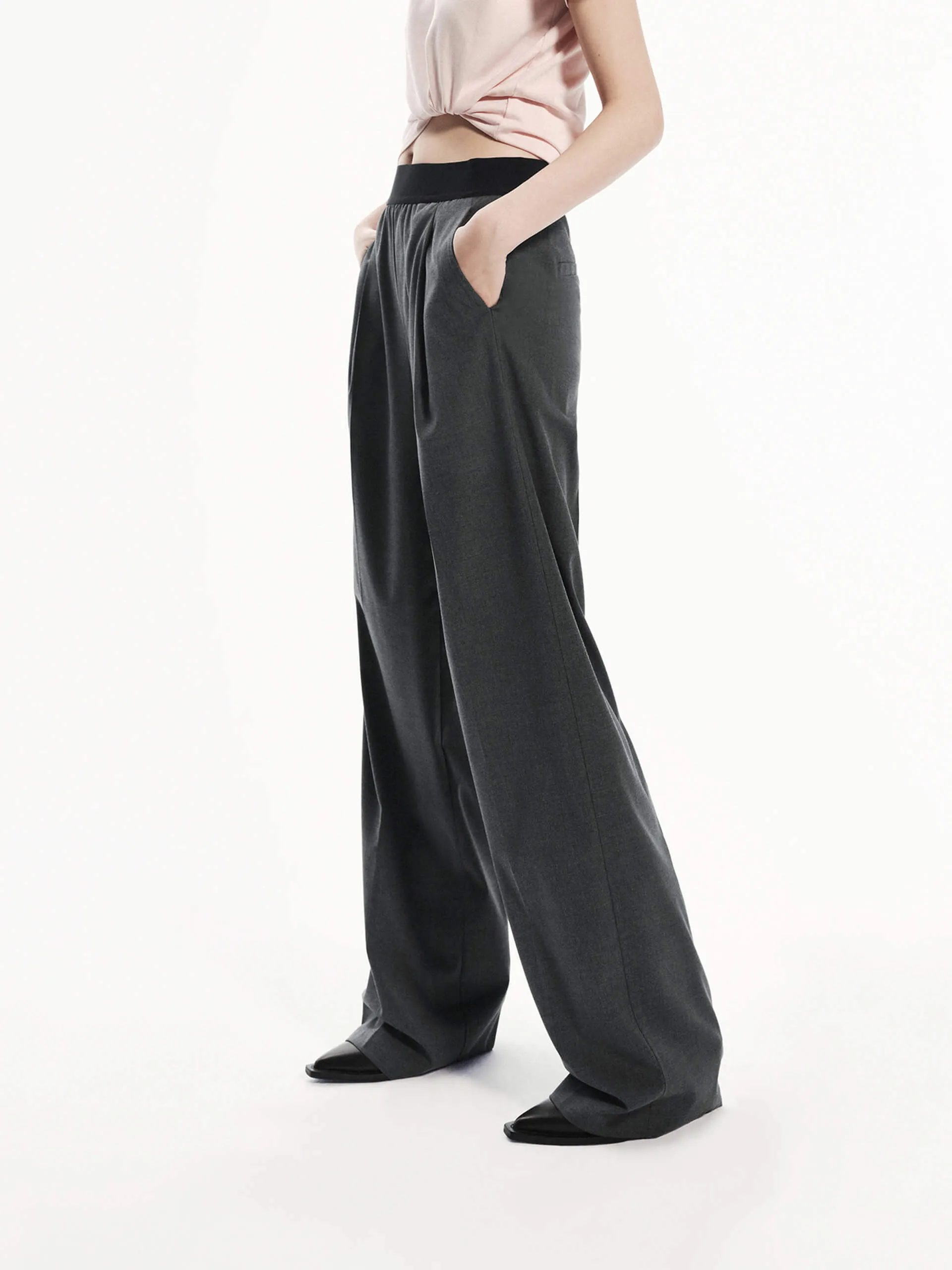 Wide Leg Contrast Pants