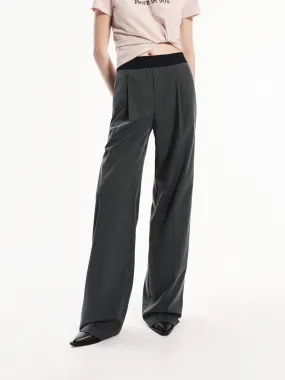 Wide Leg Contrast Pants