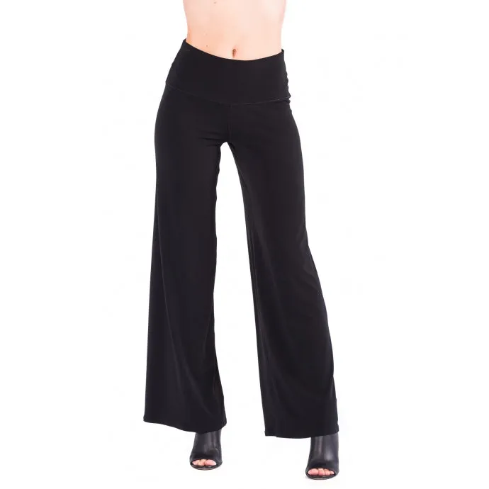 Wide Leg Palazzo Knit Pant - Navy