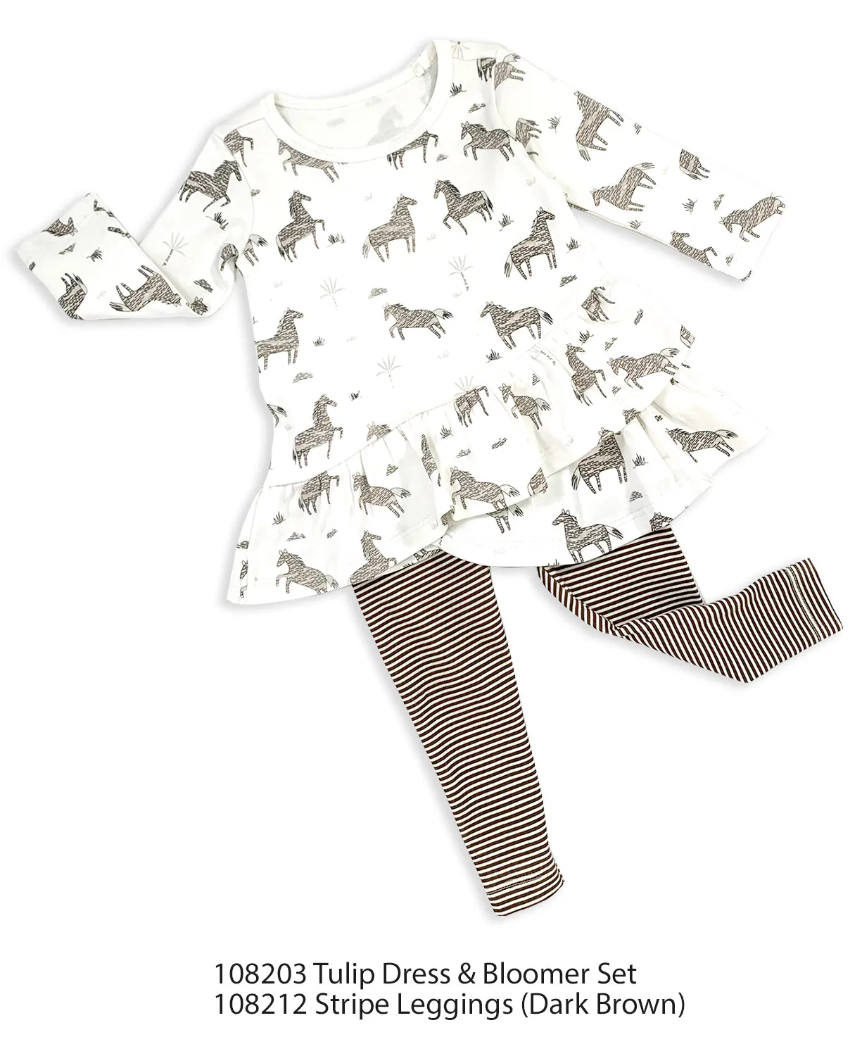 Wild & Free Horse Tulip Dress & Bloomer Set