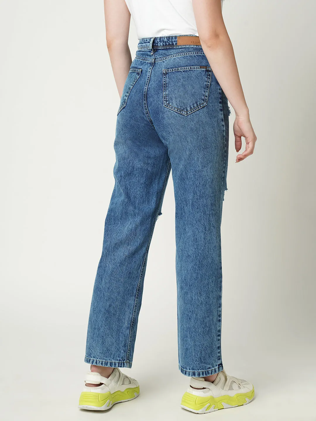 Women High-Rise Loose Straight Fit Jeans