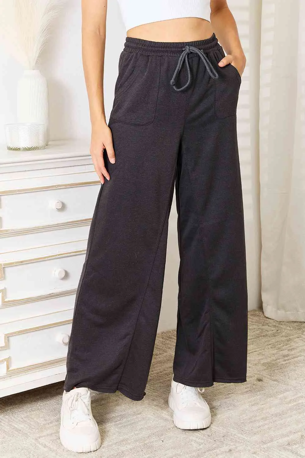 Women's Basic Bae Wide Leg Pocketed Pants