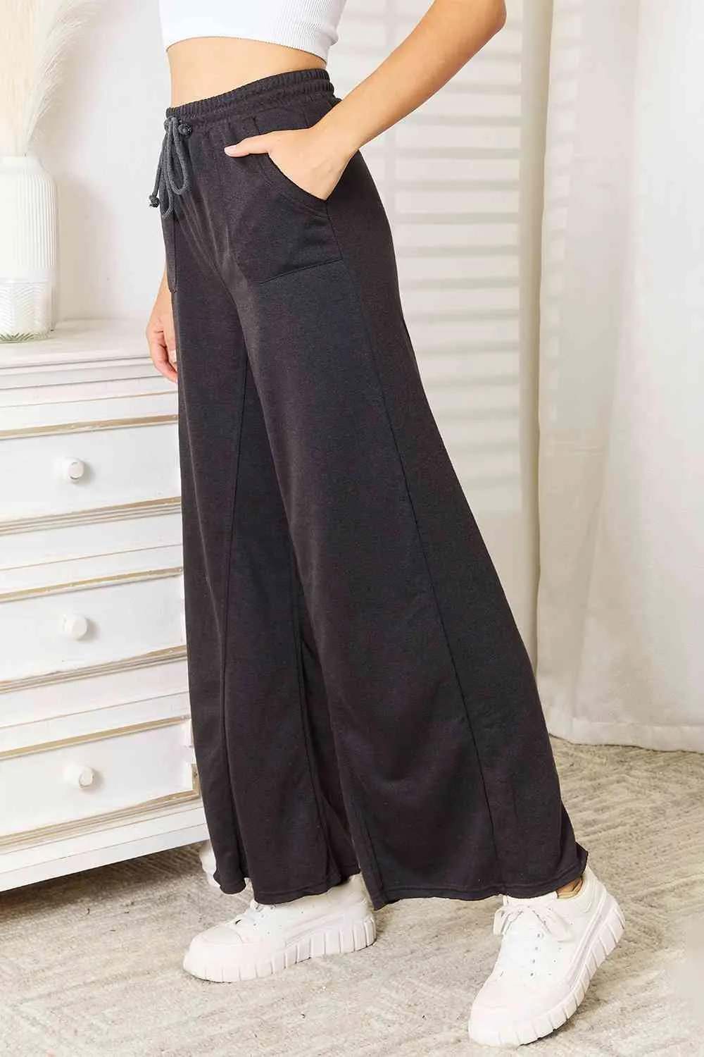 Women's Basic Bae Wide Leg Pocketed Pants